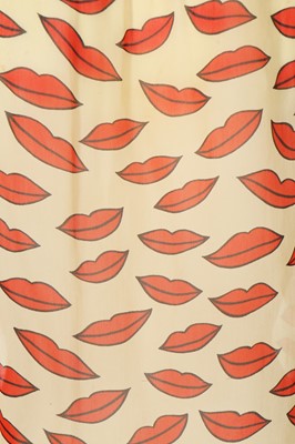 Lot 259 - A rare Yves Saint Laurent 'Lips' printed chiffon blouse, 1971