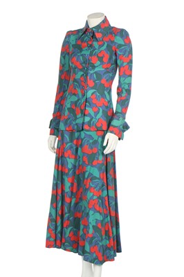 Lot 266 - A good and rare Biba cherry-printed cotton ensemble, late 1960s