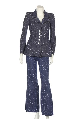 Lot 267 - A good and rare Biba star-printed denim ensemble, late 1960s