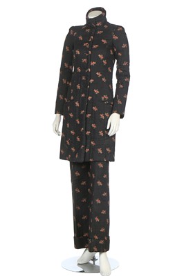 Lot 268 - A Biba quilted, printed, brown cotton two-piece ensemble, late 1960s