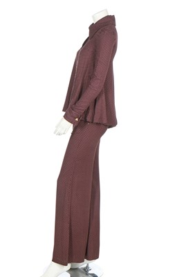 Lot 271 - A Biba Swiss-dot, brushed-cotton two-piece ensemble, late 1960s