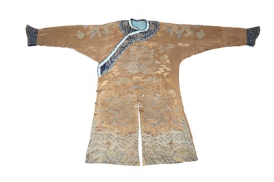 Lot 473 - A brocaded satin dragon robe, jifu, Chinese, Qing dynasty, second half of the 18th century