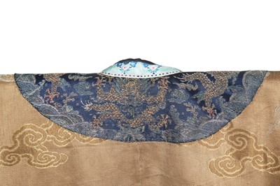 Lot 473 - A brocaded satin dragon robe, jifu, Chinese, Qing dynasty, second half of the 18th century