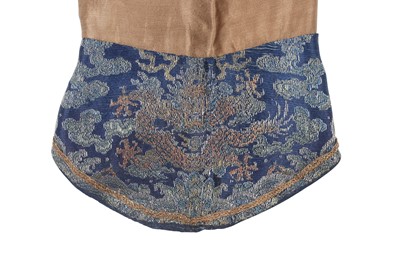 Lot 473 - A brocaded satin dragon robe, jifu, Chinese, Qing dynasty, second half of the 18th century