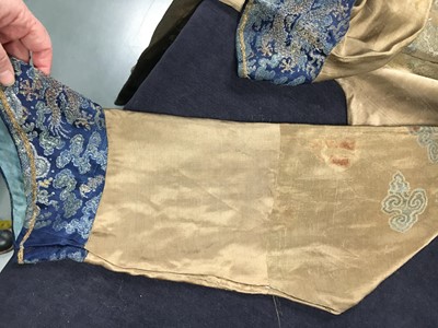 Lot 473 - A brocaded satin dragon robe, jifu, Chinese, Qing dynasty, second half of the 18th century