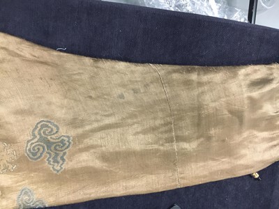 Lot 473 - A brocaded satin dragon robe, jifu, Chinese, Qing dynasty, second half of the 18th century