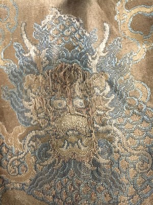 Lot 473 - A brocaded satin dragon robe, jifu, Chinese, Qing dynasty, second half of the 18th century