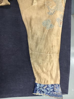 Lot 473 - A brocaded satin dragon robe, jifu, Chinese, Qing dynasty, second half of the 18th century