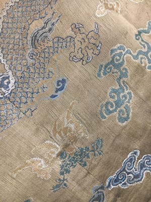Lot 473 - A brocaded satin dragon robe, jifu, Chinese, Qing dynasty, second half of the 18th century
