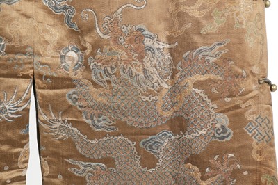 Lot 473 - A brocaded satin dragon robe, jifu, Chinese, Qing dynasty, second half of the 18th century