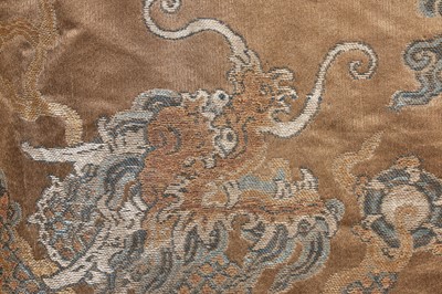 Lot 473 - A brocaded satin dragon robe, jifu, Chinese, Qing dynasty, second half of the 18th century
