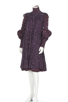 Lot 265 - A Biba 'banana'-printed corduroy dress, circa 1969