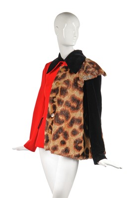 Lot 388 - A Vivienne Westwood fox fur and scarlet wool 'hunt' jacket, 'Dressing Up' collection, Autumn-Winter 1991-92