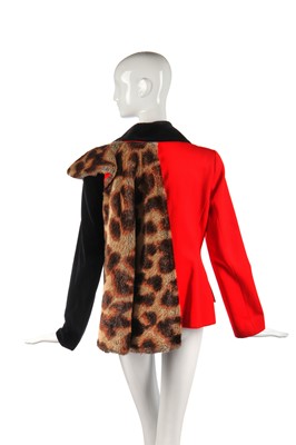 Lot 388 - A Vivienne Westwood fox fur and scarlet wool 'hunt' jacket, 'Dressing Up' collection, Autumn-Winter 1991-92