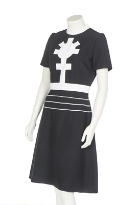 Lot 273 - A Louis Féraud for Rembrandt black wool-crêpe dress, mid-1960s