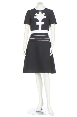 Lot 273 - A Louis Féraud for Rembrandt black wool-crêpe dress, mid-1960s