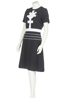 Lot 273 - A Louis Féraud for Rembrandt black wool-crêpe dress, mid-1960s