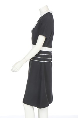 Lot 273 - A Louis Féraud for Rembrandt black wool-crêpe dress, mid-1960s