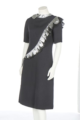 Lot 273 - A Louis Féraud for Rembrandt black wool-crêpe dress, mid-1960s
