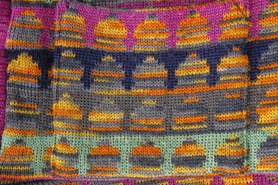 Lot 251 - A Bill Gibb knitted cardigan, 'Moon and Buddha' collection, Autumn-Winter 1975-76