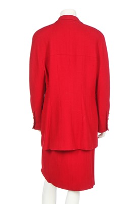 Lot 52 - A Chanel berry-red wool suit, Autumn-Winter 1989-90