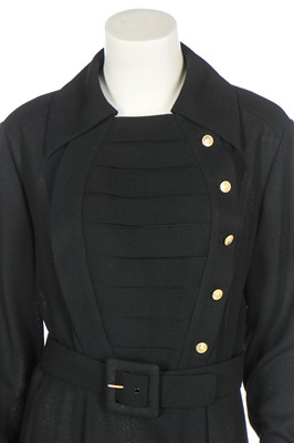 Lot 56 - A Chanel black wool-crêpe dress, circa 1989