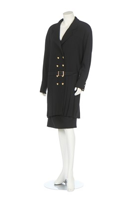 Lot 56 - A Chanel black wool-crêpe dress, circa 1989
