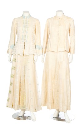 Lot 248 - Two Catherine Buckley lace patchwork ensembles, 1970s