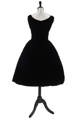 Lot 237 - A black velvet cocktail dress, probably Pierre Balmain, circa 1955