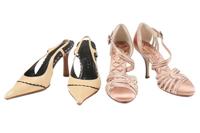 Lot 70 - Two pairs of Chanel stiletto-heeled shoes, late 1990s-early 2000s