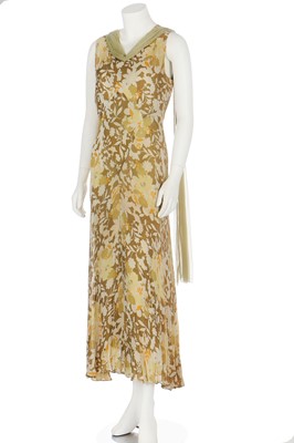 Lot 315 - A printed floral crêpe evening gown, late 1930s