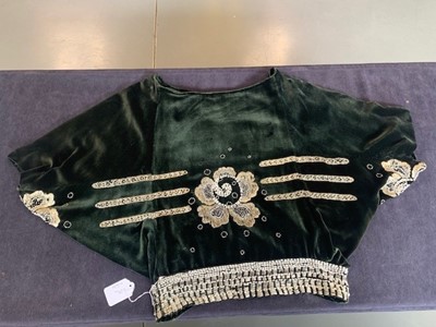 Lot 229 - A rare Madeleine & Madeleine green velvet orientalist robe, circa 1919