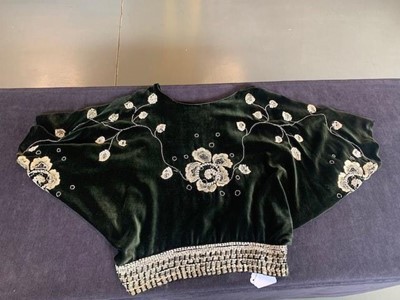 Lot 229 - A rare Madeleine & Madeleine green velvet orientalist robe, circa 1919