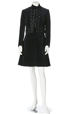 Lot 282 - A Diorling black velvet two-piece ensemble, circa 1968