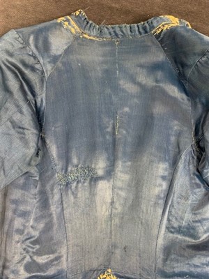 Lot 422 - A gentleman's embroidered blue silk frock coat, 1780s