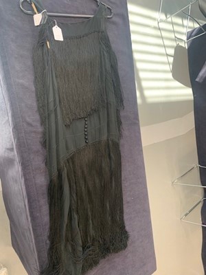 Lot 354 - A Ransohoff's black chiffon flapper dress with silk fringing, 1920s