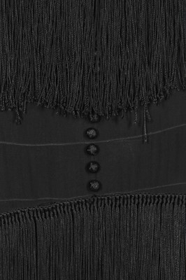 Lot 354 - A Ransohoff's black chiffon flapper dress with silk fringing, 1920s