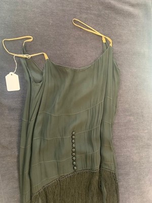 Lot 354 - A Ransohoff's black chiffon flapper dress with silk fringing, 1920s
