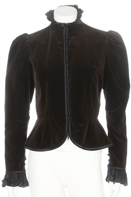 Lot 258 - An Yves Saint Laurent brown velvet evening jacket, 1977