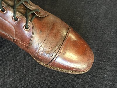 Lot 391 - A pair of Peter Dickson officer's chestnut-brown leather boots, First World War/interwar period