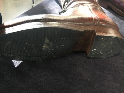 Lot 391 - A pair of Peter Dickson officer's chestnut-brown leather boots, First World War/interwar period