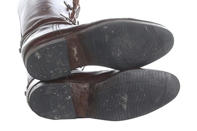 Lot 391 - A pair of Peter Dickson officer's chestnut-brown leather boots, First World War/interwar period