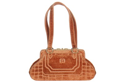 Lot 29 - A Roberta di Camerino burnt orange cut velvet handbag, 1960s