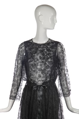 Lot 288 - A Balenciaga couture black Chantilly lace cocktail ensemble, Spring-Summer 1964