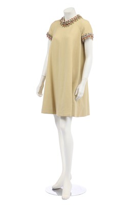 Lot 323 - A Fabiani couture yellow wool mini dress, Italian, circa 1968