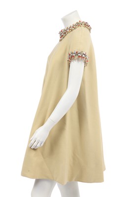 Lot 323 - A Fabiani couture yellow wool mini dress, Italian, circa 1968