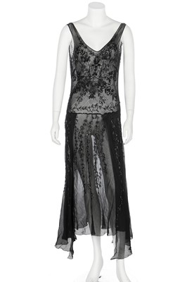 Lot 316 - A diaphanous beaded chiffon evening gown, early 1930s