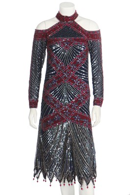 Lot 236 - A Zandra Rhodes beaded cocktail dress, 'Secrets of the Nile' collection, Spring-Summer 1987