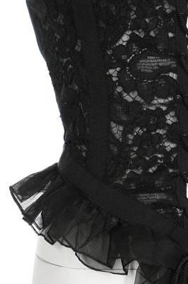 Lot 182 - An Yves Saint Laurent black lace bustier, Autumn-Winter 1984-85