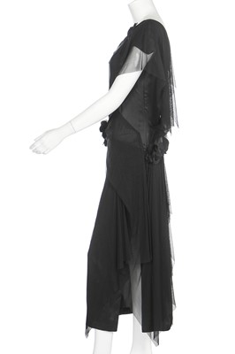 Lot 211 - An Issey Miyake black satin and stockinette evening dress, late 1990s